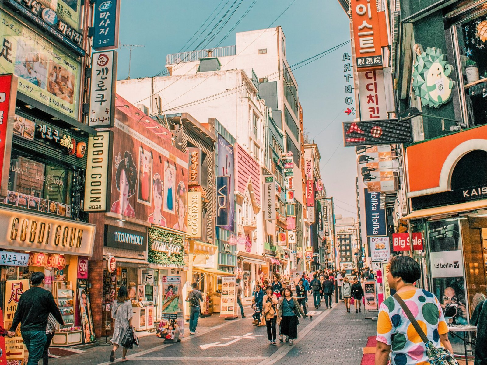 Myeongdong shopping street in Seoul, South Korea