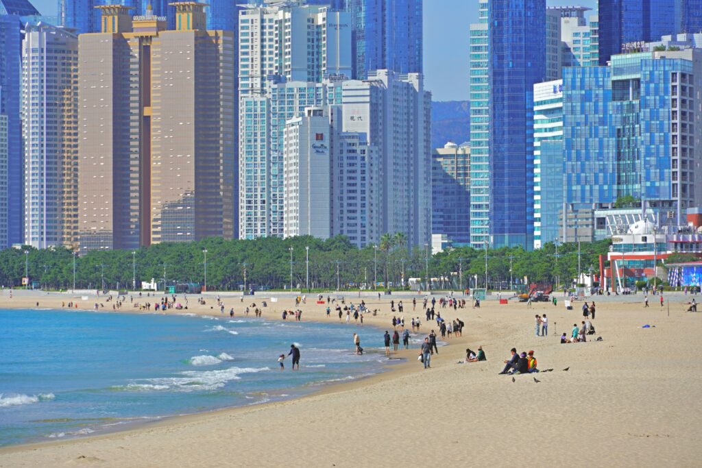 Haeundae Beach skyline in Busan, South Korea